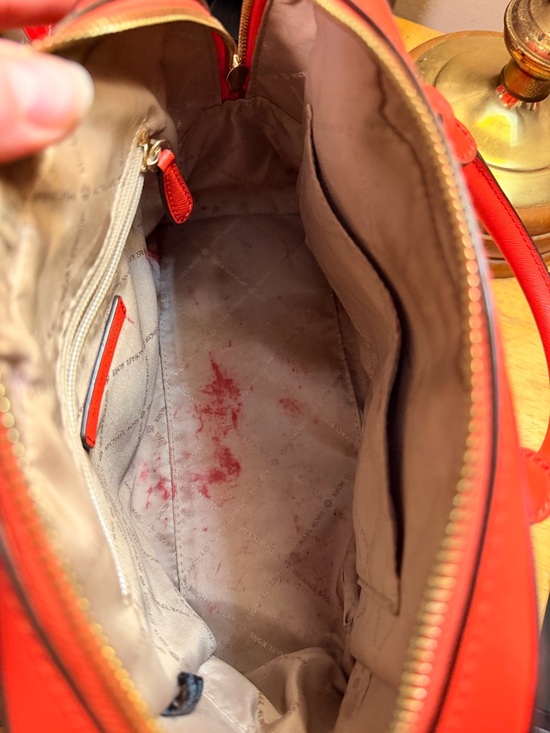 Michael Kors Red Saffiano Satchel with Gold Hardware - Picture 5 of 8